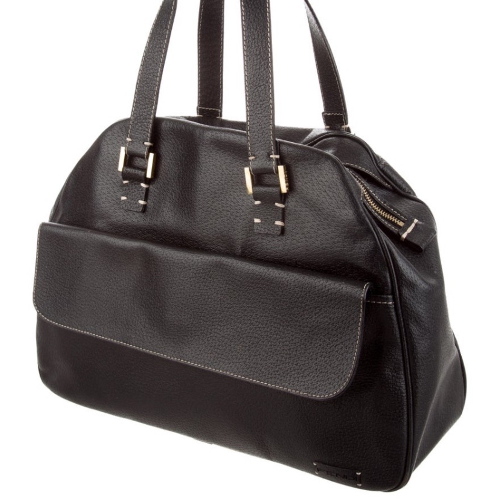 Sold. 💯 Fendi Black Leather Tote shoulder Bag